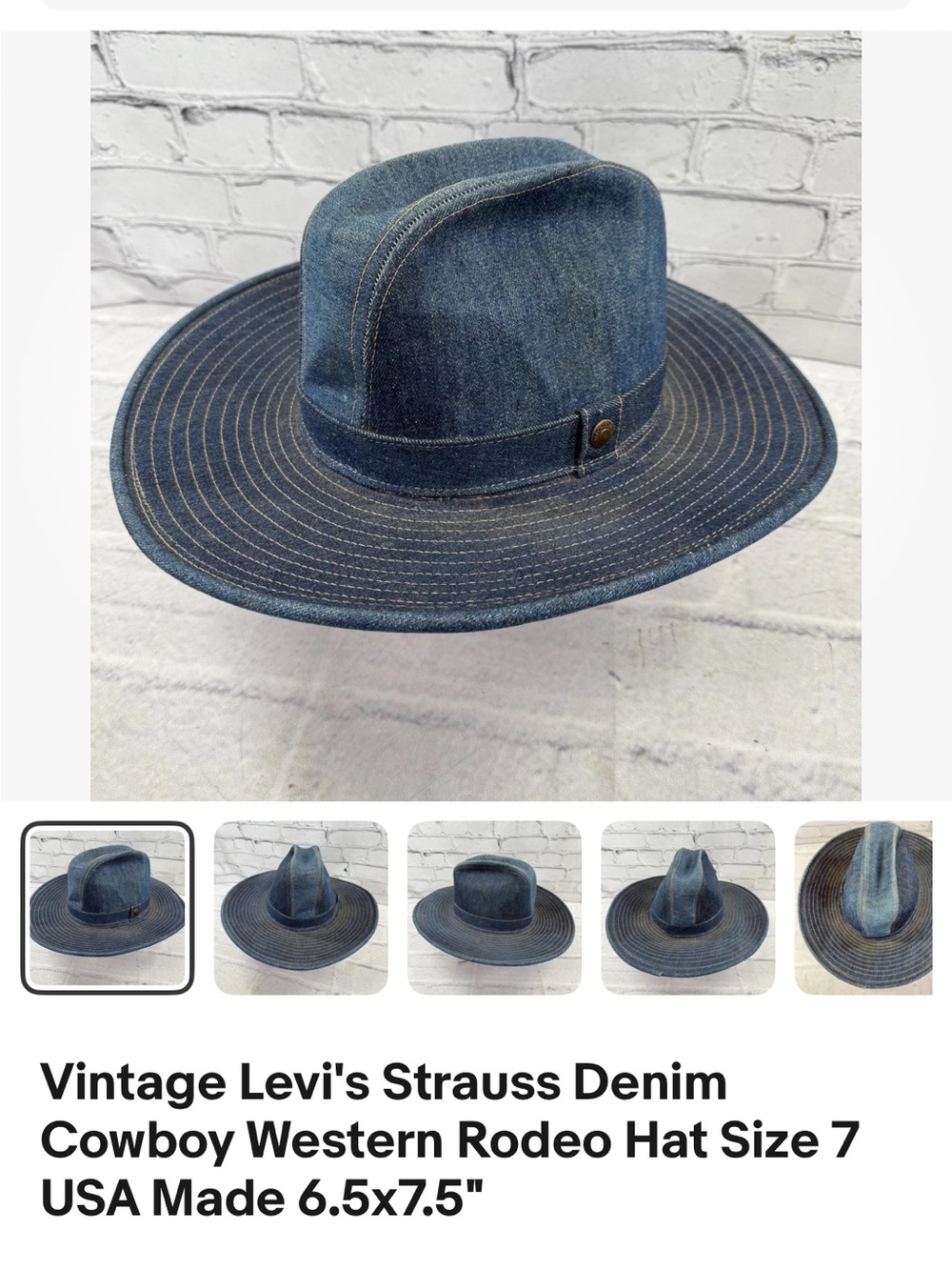 Vintage Levi’s denim rodeo cowboy hat